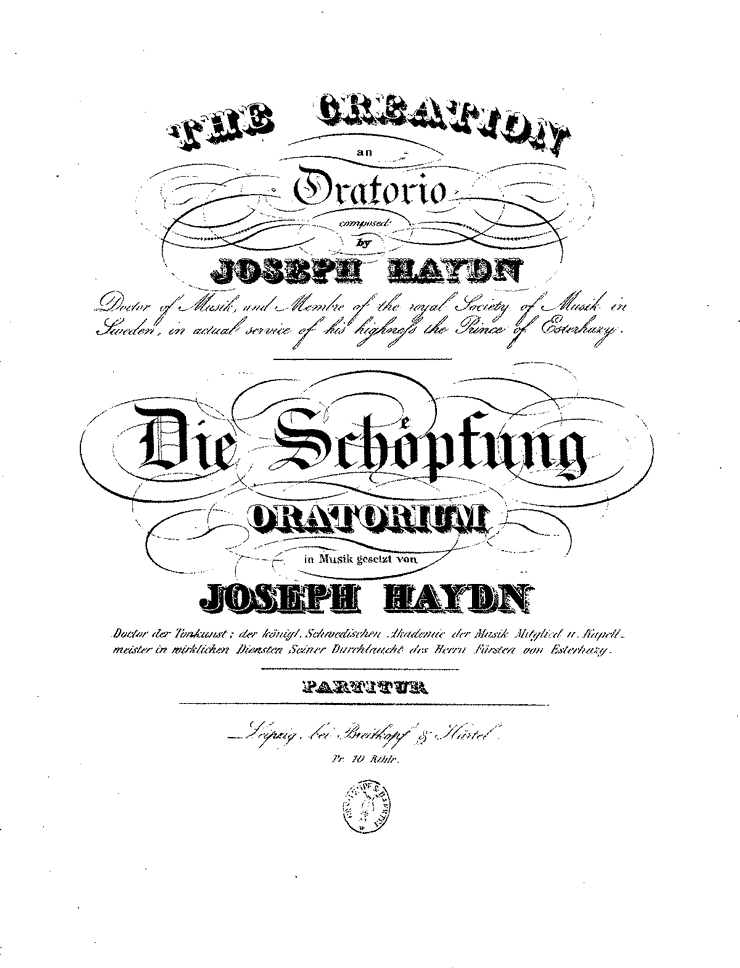 Haydn Creation first edition